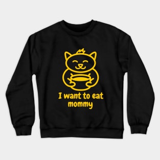 Funny Kitten Eat Design Crewneck Sweatshirt